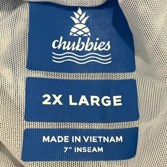 Chubbies‎ Lined Blue Pineapple Swim Trunks 7" Inseam Drawstring Pockets 2X Large - Picture 7 of 7